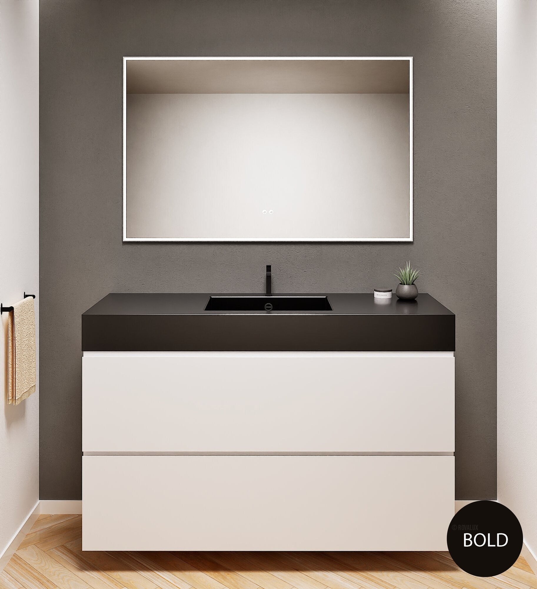 Alba – Corian® Basin Unit with 2 Drawers - Rovalux