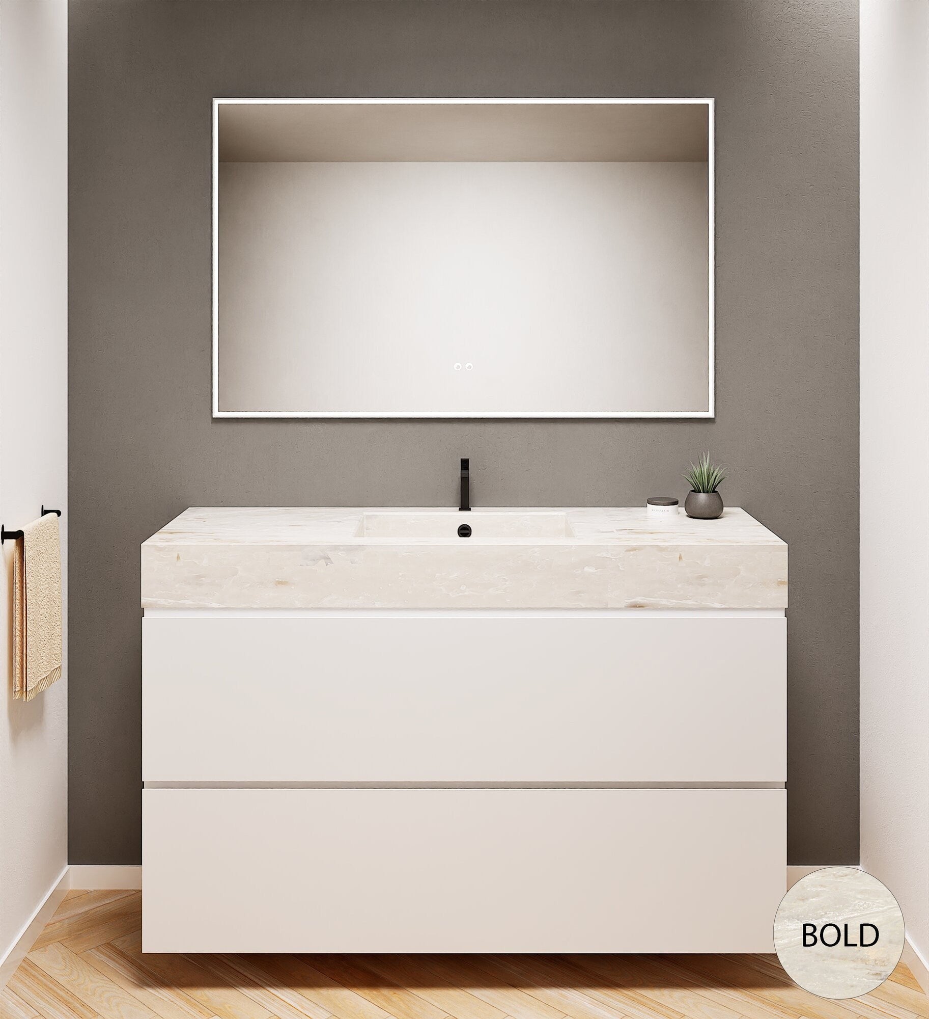 Alba – Corian® Basin Unit with 2 Drawers - Rovalux