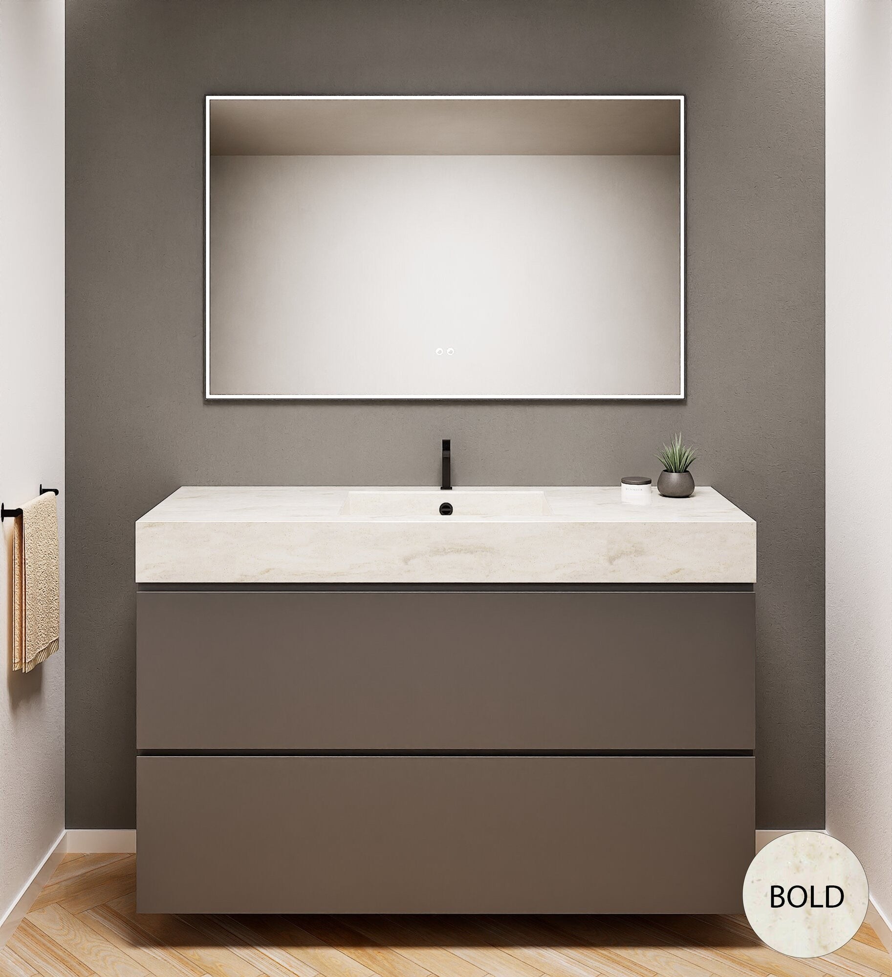 Alba – Corian® Basin Unit with 2 Drawers - Rovalux