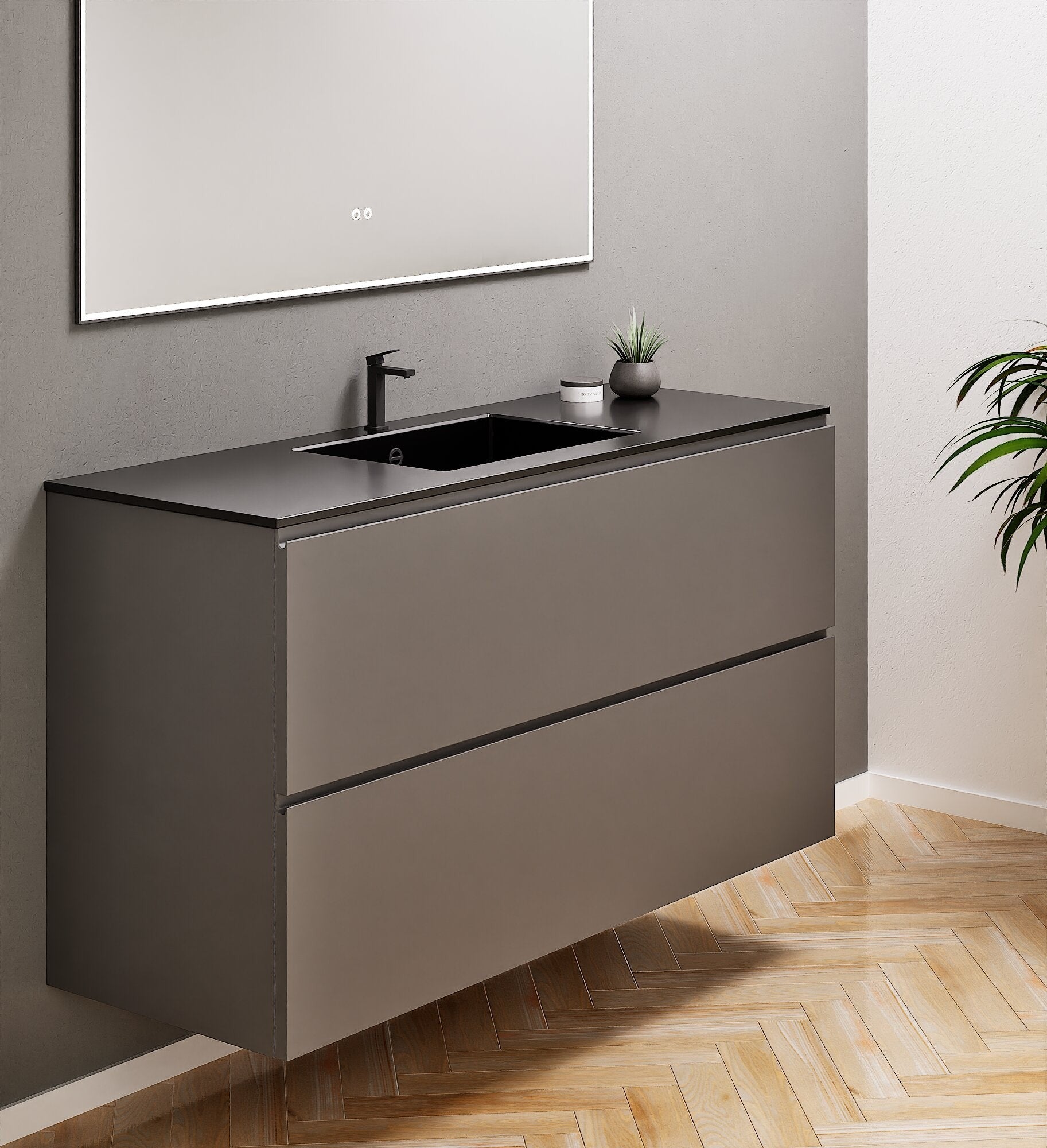 Alba – Corian® Basin Unit with 2 Drawers - Rovalux