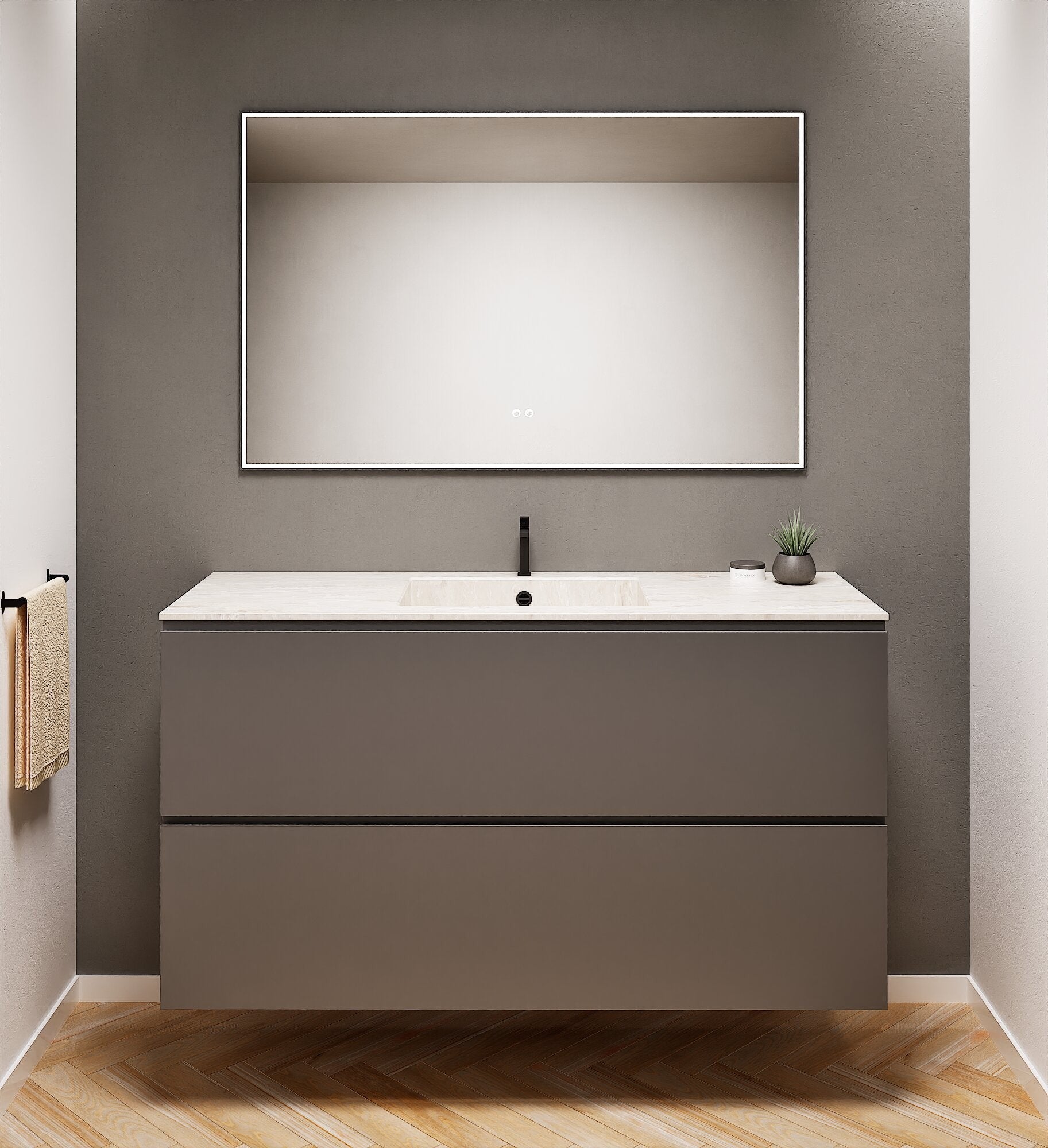 Alba – Corian® Basin Unit with 2 Drawers - Rovalux