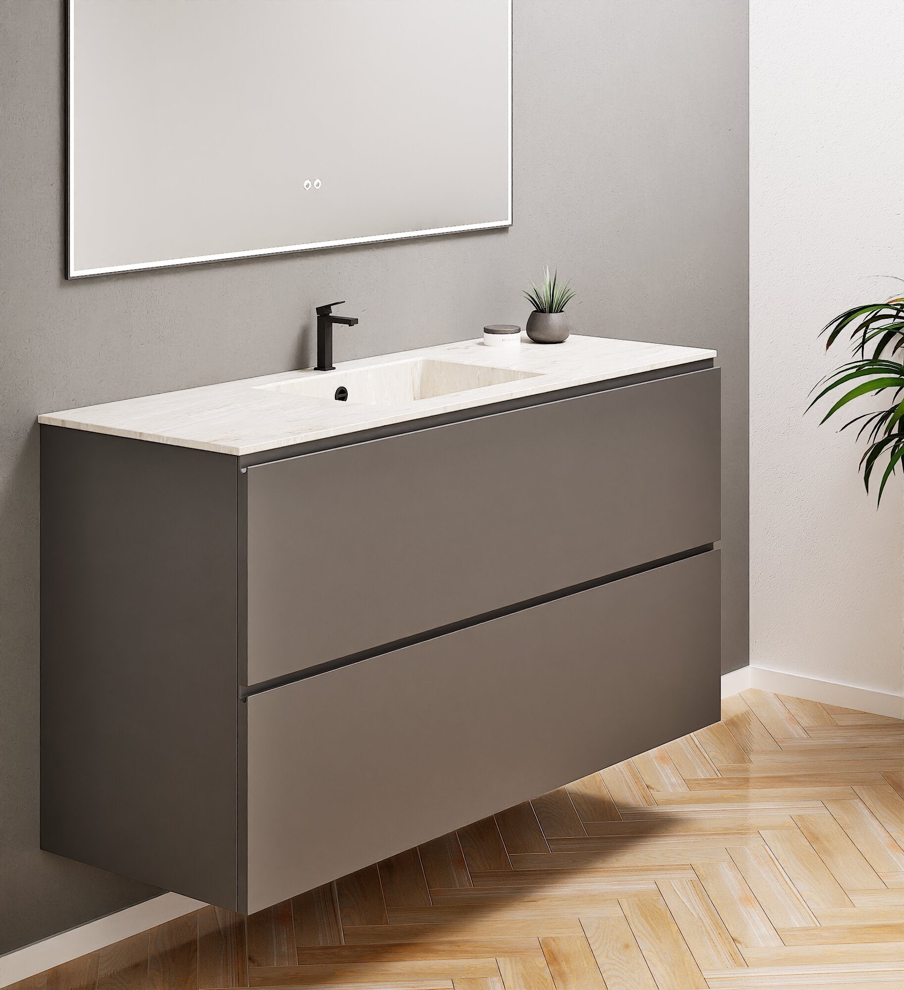 Alba – Corian® Basin Unit with 2 Drawers - Rovalux