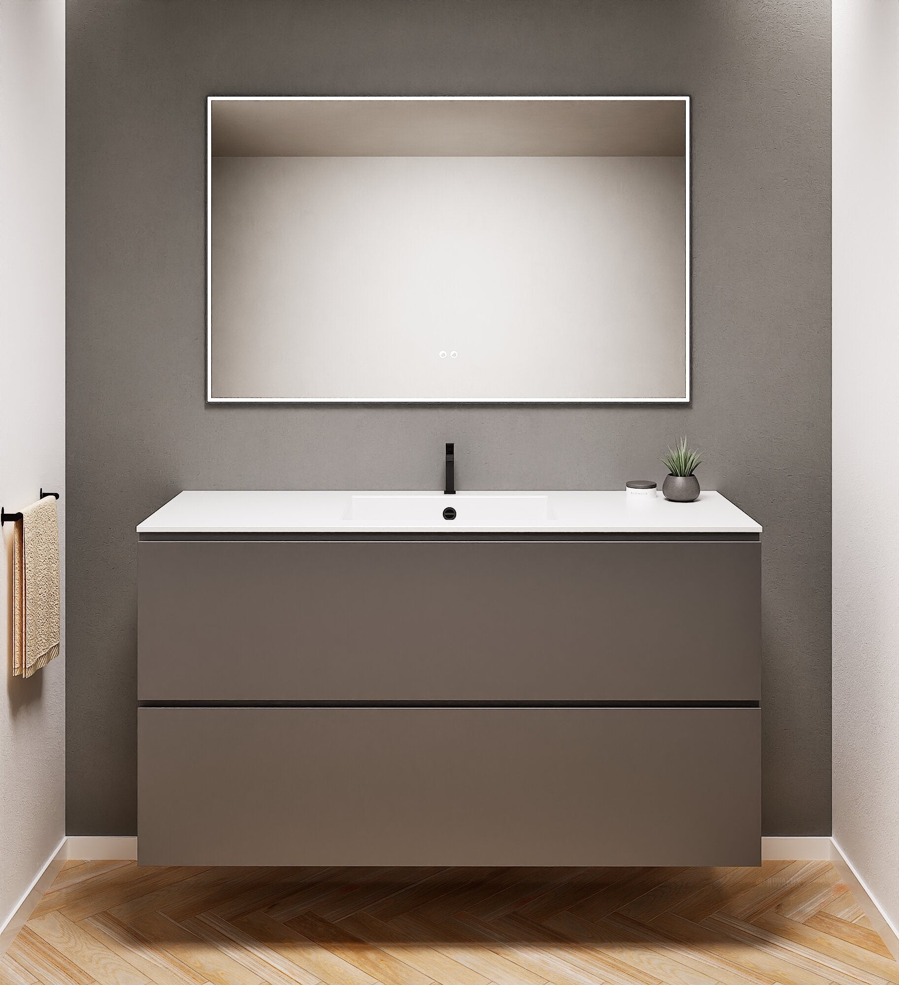 Alba – Corian® Basin Unit with 2 Drawers - Rovalux