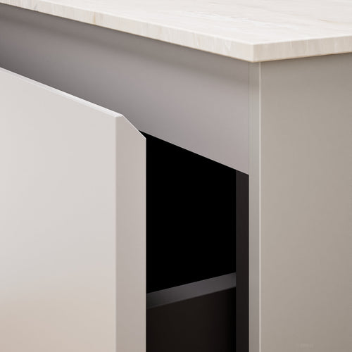 ALBA - Integrated single sink basin unit & 2 Stacked Drawers vanity unit 2 Side Shelves - Rovalux