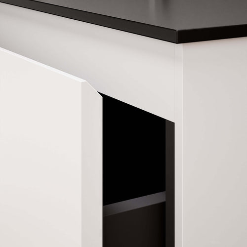 ALBA - Integrated single sink basin unit & 2 Stacked Drawers vanity unit 2 Side Shelves - Rovalux