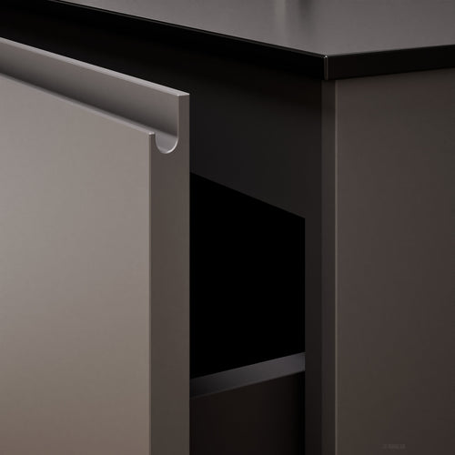 ALBA - Integrated single sink basin unit & 2 Stacked Drawers vanity unit 2 Side Shelves - Rovalux
