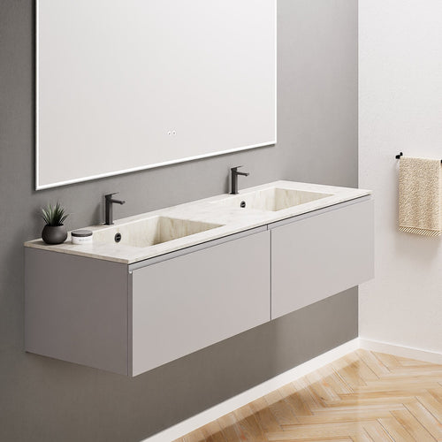 ALBA – Double Corian® Basin Unit with 2 Aligned Drawers - ROVALUX