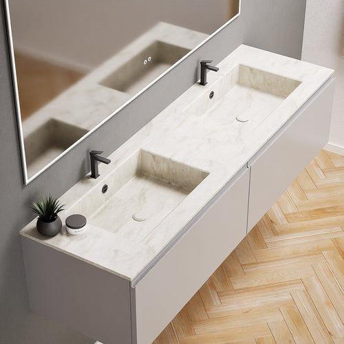 ALBA – Double Corian® Basin Unit with 2 Aligned Drawers - ROVALUX