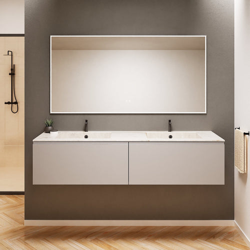 ALBA – Double Corian® Basin Unit with 2 Aligned Drawers - ROVALUX