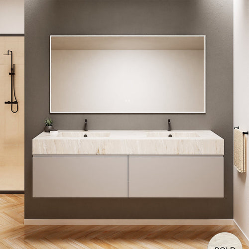 ALBA – Double Corian® Basin Unit with 2 Aligned Drawers - ROVALUX