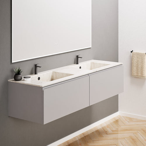 ALBA – Double Corian® Basin Unit with 2 Aligned Drawers - ROVALUX