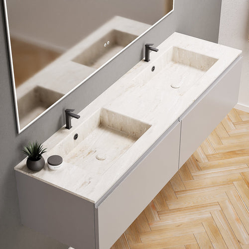 ALBA – Double Corian® Basin Unit with 2 Aligned Drawers - ROVALUX