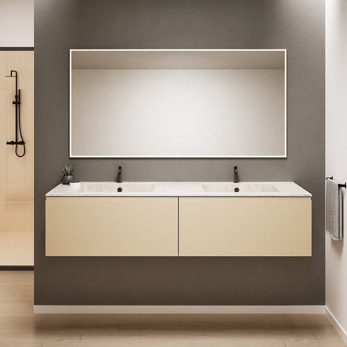 ALBA – Double Corian® Basin Unit with 2 Aligned Drawers - ROVALUX