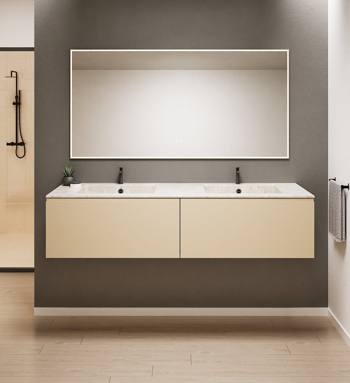 ALBA – Double Corian® Basin Unit with 2 Aligned Drawers - ROVALUX