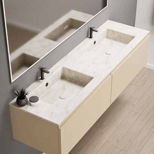 ALBA – Double Corian® Basin Unit with 2 Aligned Drawers - ROVALUX