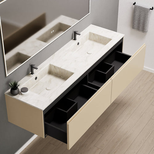ALBA – Double Corian® Basin Unit with 2 Aligned Drawers - ROVALUX