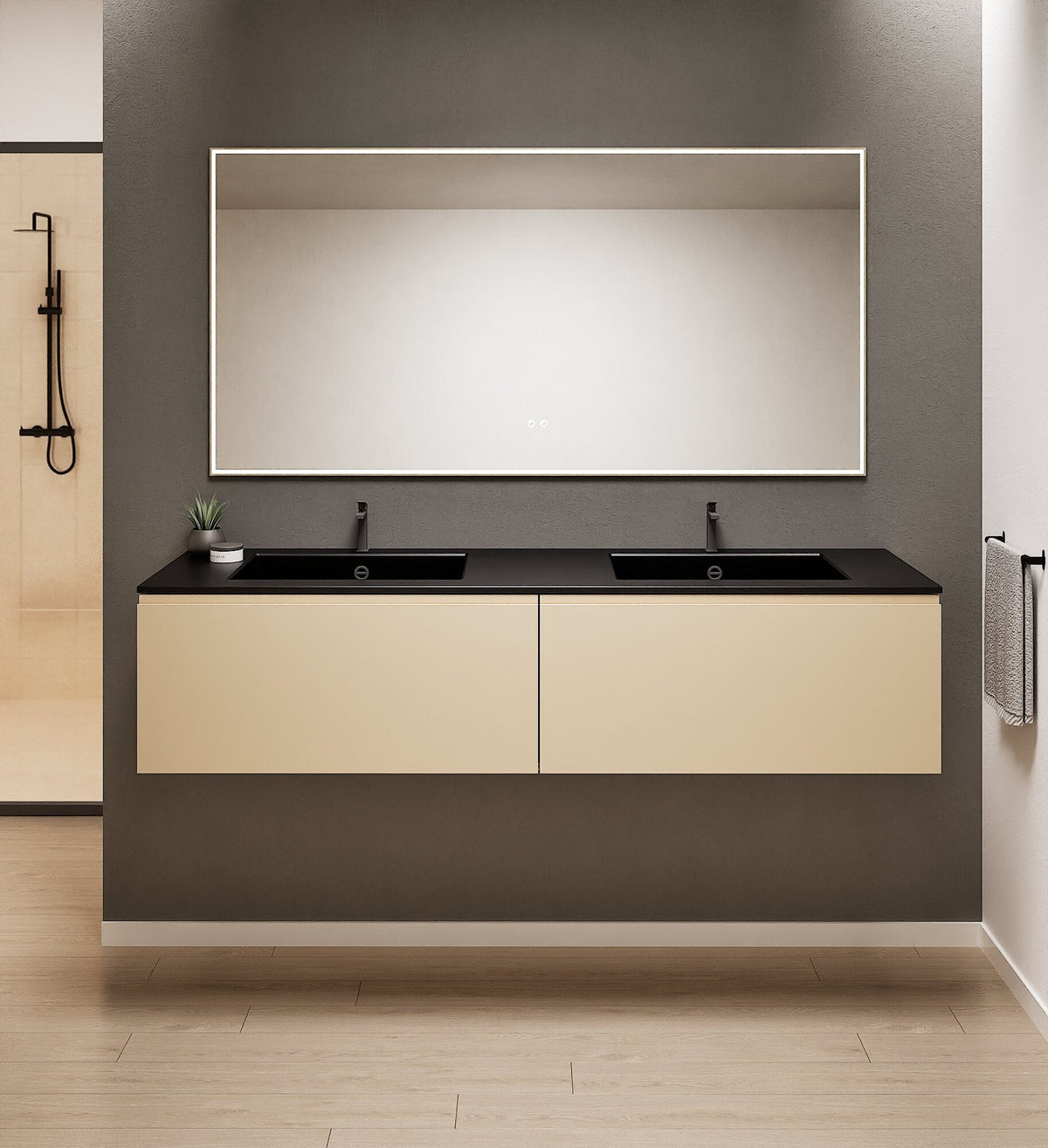 ALBA – Double Corian® Basin Unit with 2 Aligned Drawers - ROVALUX