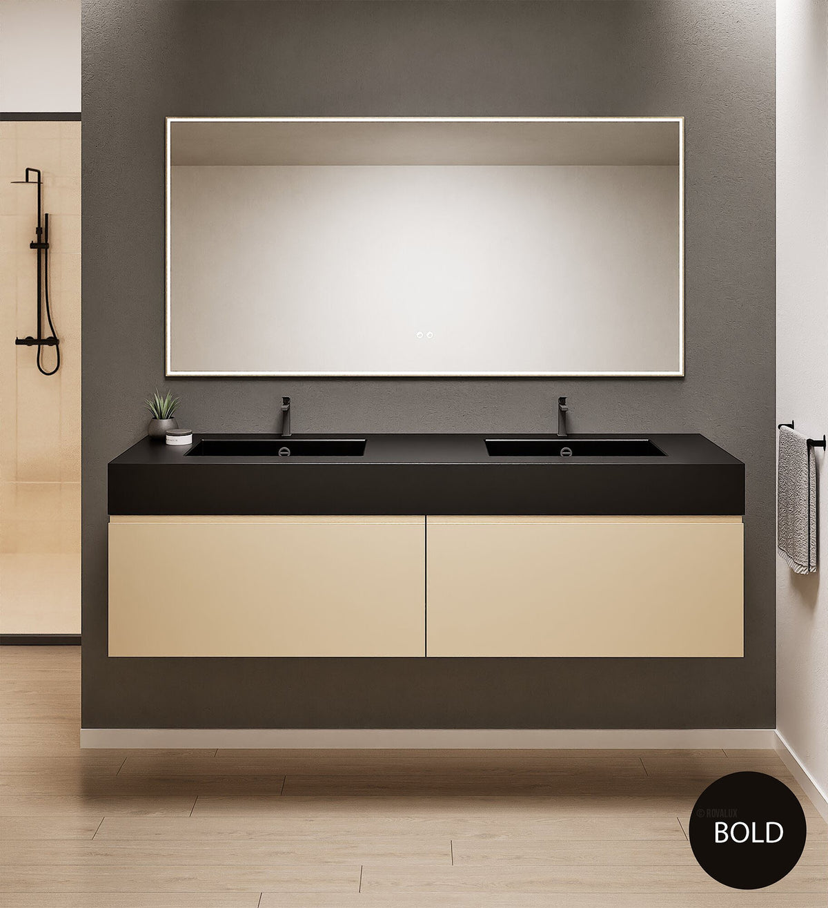 ALBA – Double Corian® Basin Unit with 2 Aligned Drawers - ROVALUX