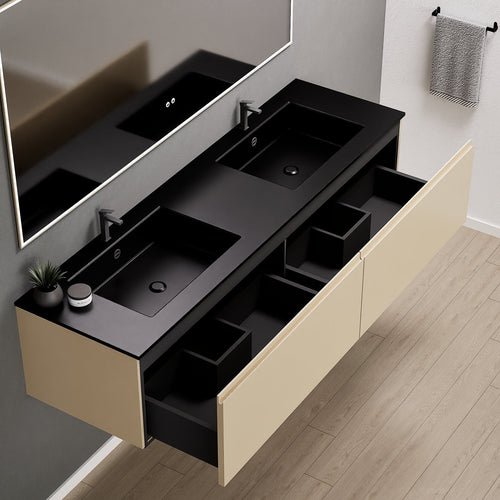 ALBA – Double Corian® Basin Unit with 2 Aligned Drawers - ROVALUX