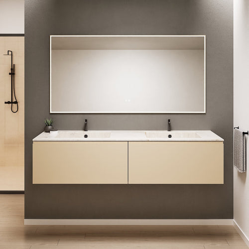 ALBA – Double Corian® Basin Unit with 2 Aligned Drawers - ROVALUX