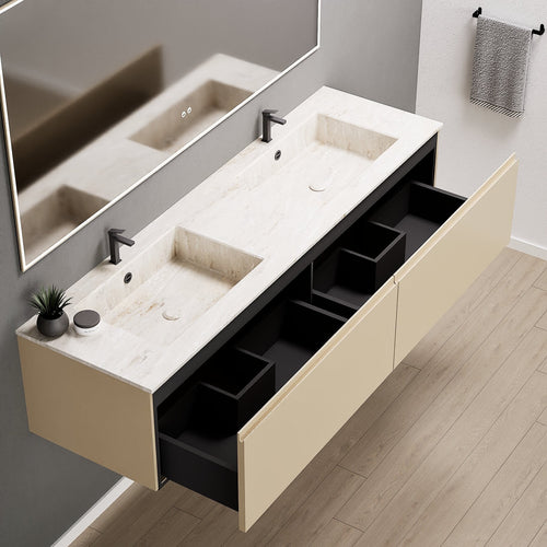 ALBA – Double Corian® Basin Unit with 2 Aligned Drawers - ROVALUX