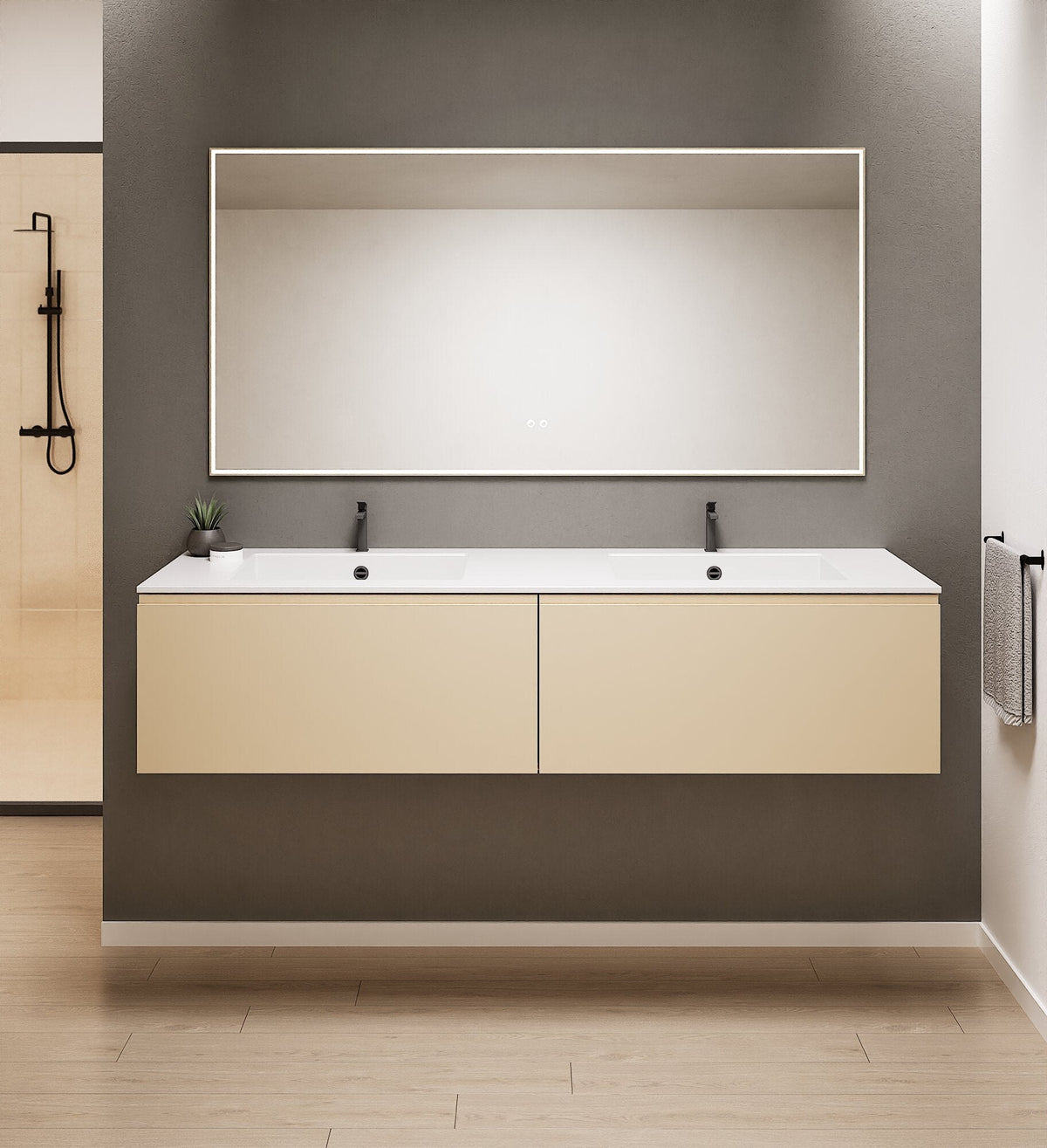 ALBA – Double Corian® Basin Unit with 2 Aligned Drawers - ROVALUX