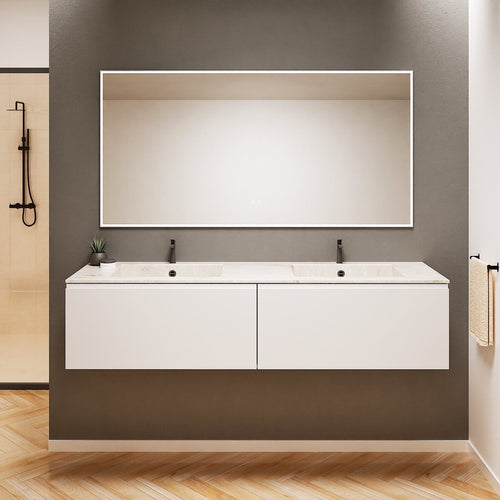 ALBA – Double Corian® Basin Unit with 2 Aligned Drawers - ROVALUX