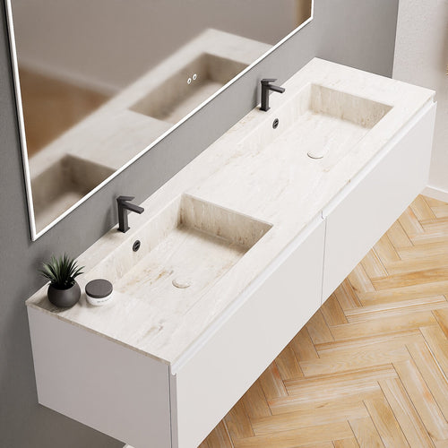 ALBA – Double Corian® Basin Unit with 2 Aligned Drawers - ROVALUX