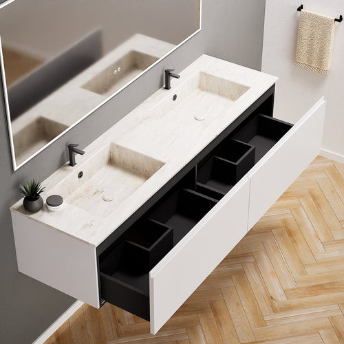 ALBA – Double Corian® Basin Unit with 2 Aligned Drawers - ROVALUX