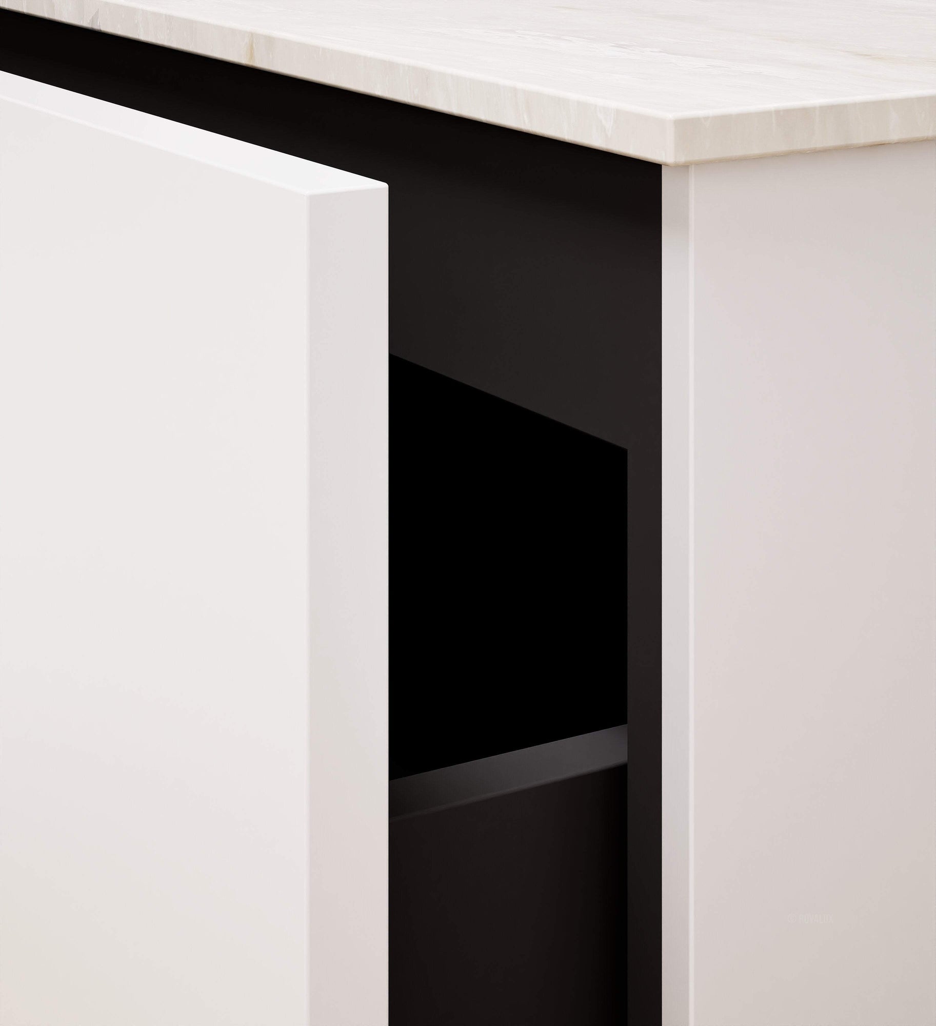 ALBA – Double Corian® Basin Unit with 2 Aligned Drawers - ROVALUX