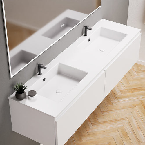 ALBA – Double Corian® Basin Unit with 2 Aligned Drawers - ROVALUX