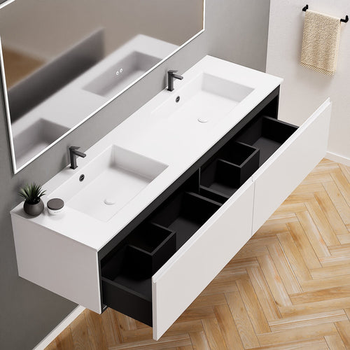 ALBA – Double Corian® Basin Unit with 2 Aligned Drawers - ROVALUX