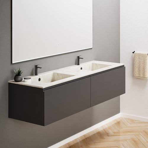 ALBA – Double Corian® Basin Unit with 2 Aligned Drawers - ROVALUX