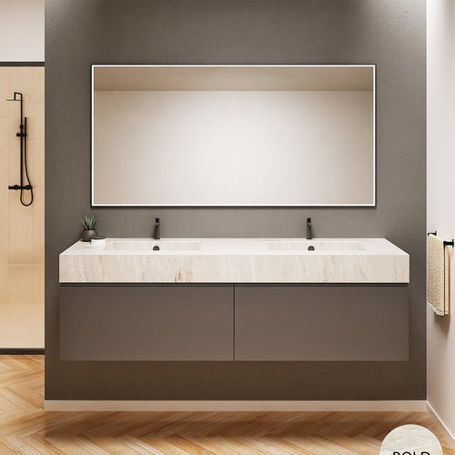 ALBA – Double Corian® Basin Unit with 2 Aligned Drawers - ROVALUX