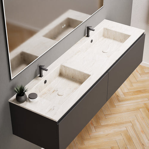 ALBA – Double Corian® Basin Unit with 2 Aligned Drawers - ROVALUX
