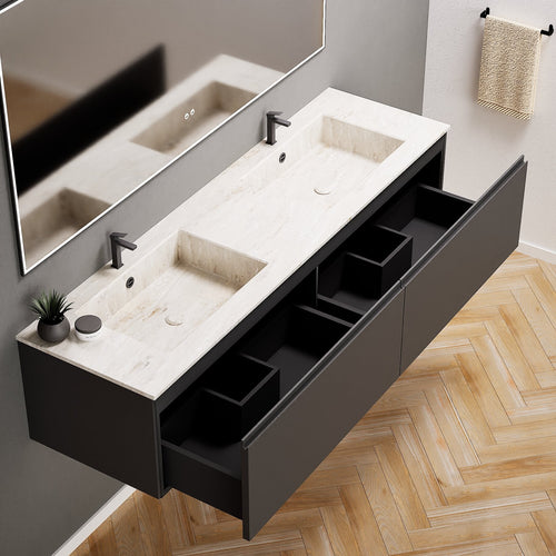 ALBA – Double Corian® Basin Unit with 2 Aligned Drawers - ROVALUX