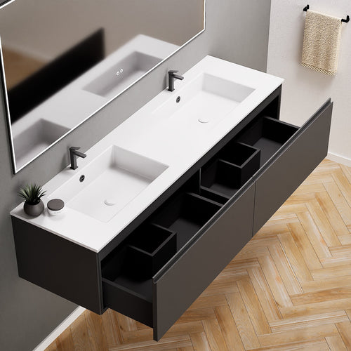 ALBA – Double Corian® Basin Unit with 2 Aligned Drawers - ROVALUX