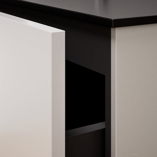 ALBA – Double Corian® Basin Unit with 2 Aligned Drawers and buttom Shelves - ROVALUX