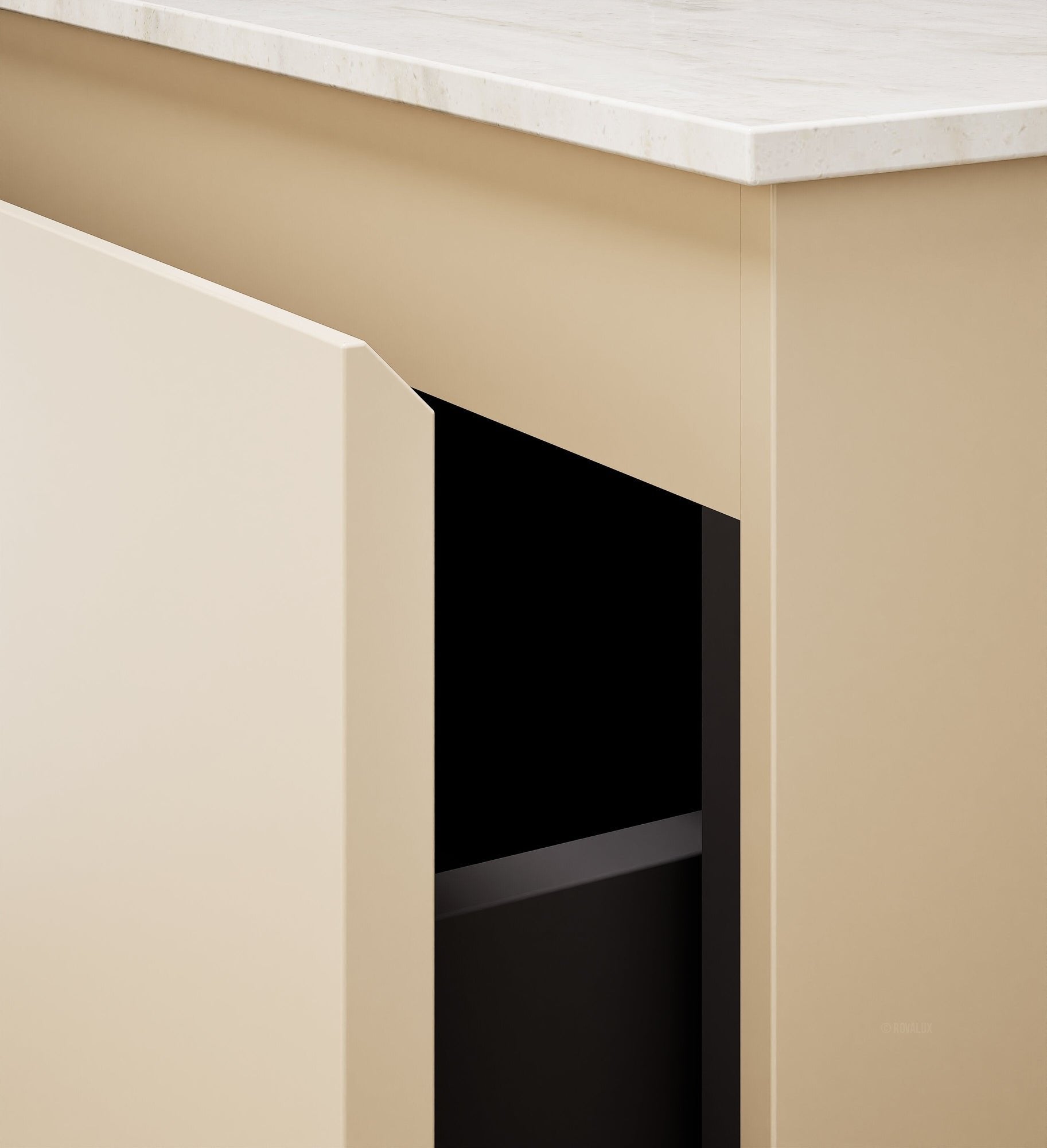 ALBA – Double Corian® Basin Unit with 2 Aligned Drawers and buttom Shelves - ROVALUX