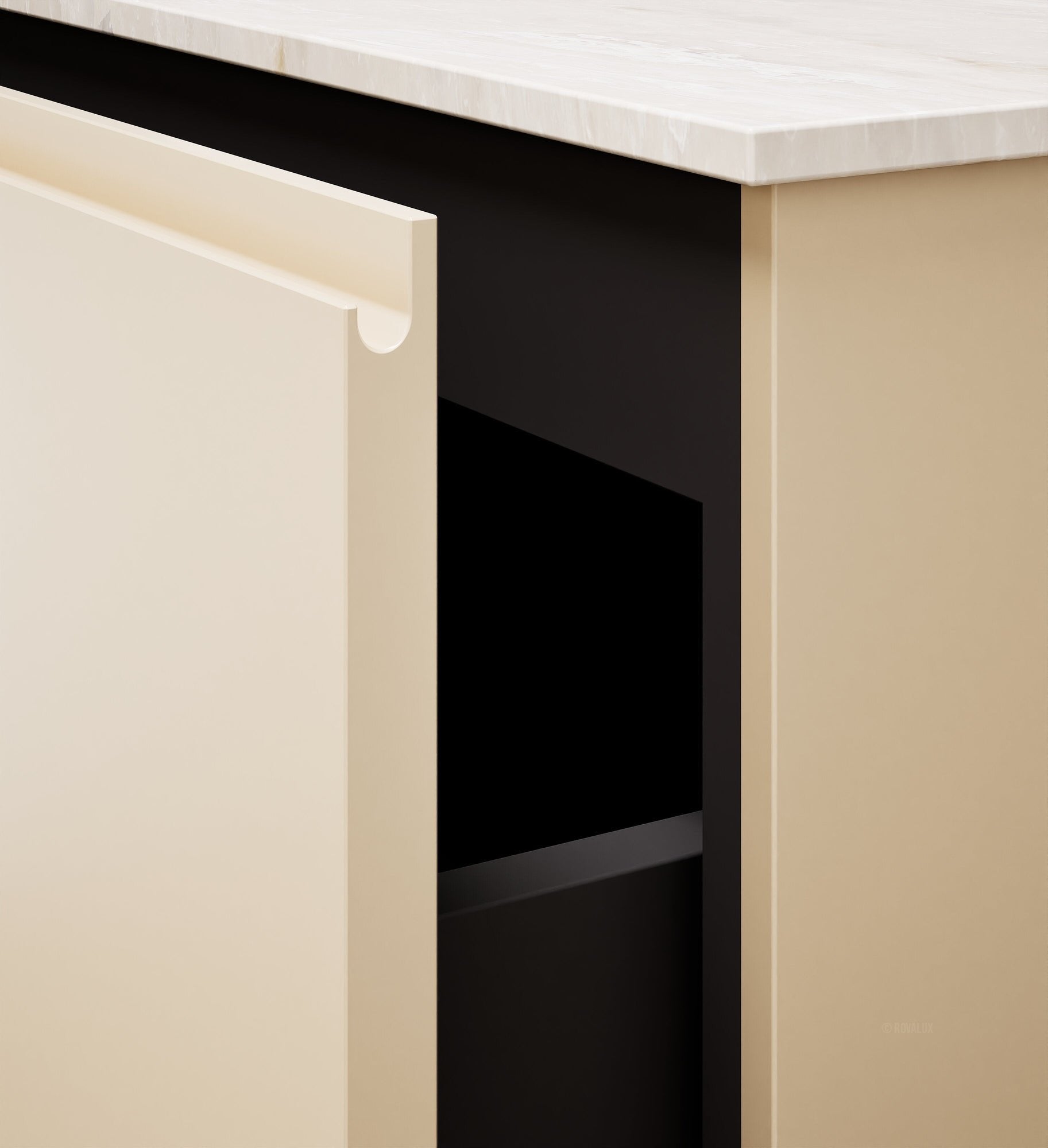 ALBA – Double Corian® Basin Unit with 2 Aligned Drawers and buttom Shelves - ROVALUX