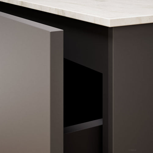 ALBA – Double Corian® Basin Unit with 2 Aligned Drawers and buttom Shelves - ROVALUX