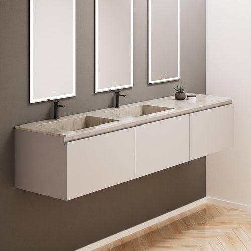 ALBA – Double Corian® Basin Unit with 3 Aligned Drawers - ROVALUX