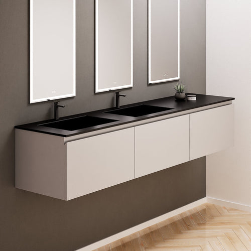 ALBA – Double Corian® Basin Unit with 3 Aligned Drawers - ROVALUX