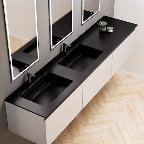 ALBA – Double Corian® Basin Unit with 3 Aligned Drawers - ROVALUX