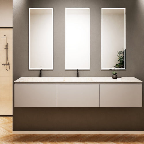 ALBA – Double Corian® Basin Unit with 3 Aligned Drawers - ROVALUX