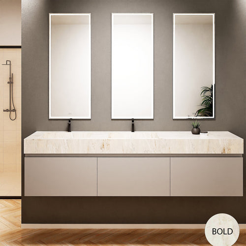 ALBA – Double Corian® Basin Unit with 3 Aligned Drawers - ROVALUX