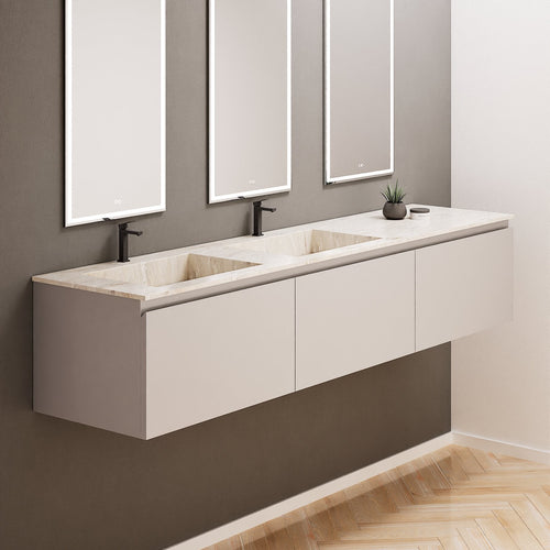 ALBA – Double Corian® Basin Unit with 3 Aligned Drawers - ROVALUX
