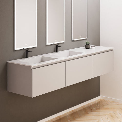 ALBA – Double Corian® Basin Unit with 3 Aligned Drawers - ROVALUX