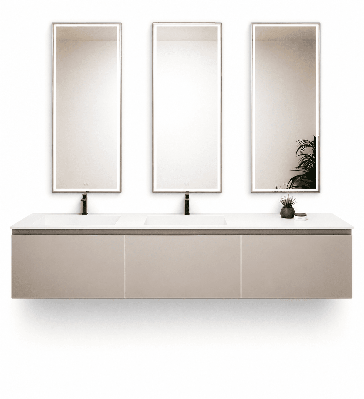 ALBA – Double Corian® Basin Unit with 3 Aligned Drawers - ROVALUX