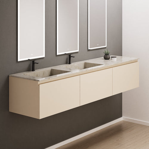 ALBA – Double Corian® Basin Unit with 3 Aligned Drawers - ROVALUX